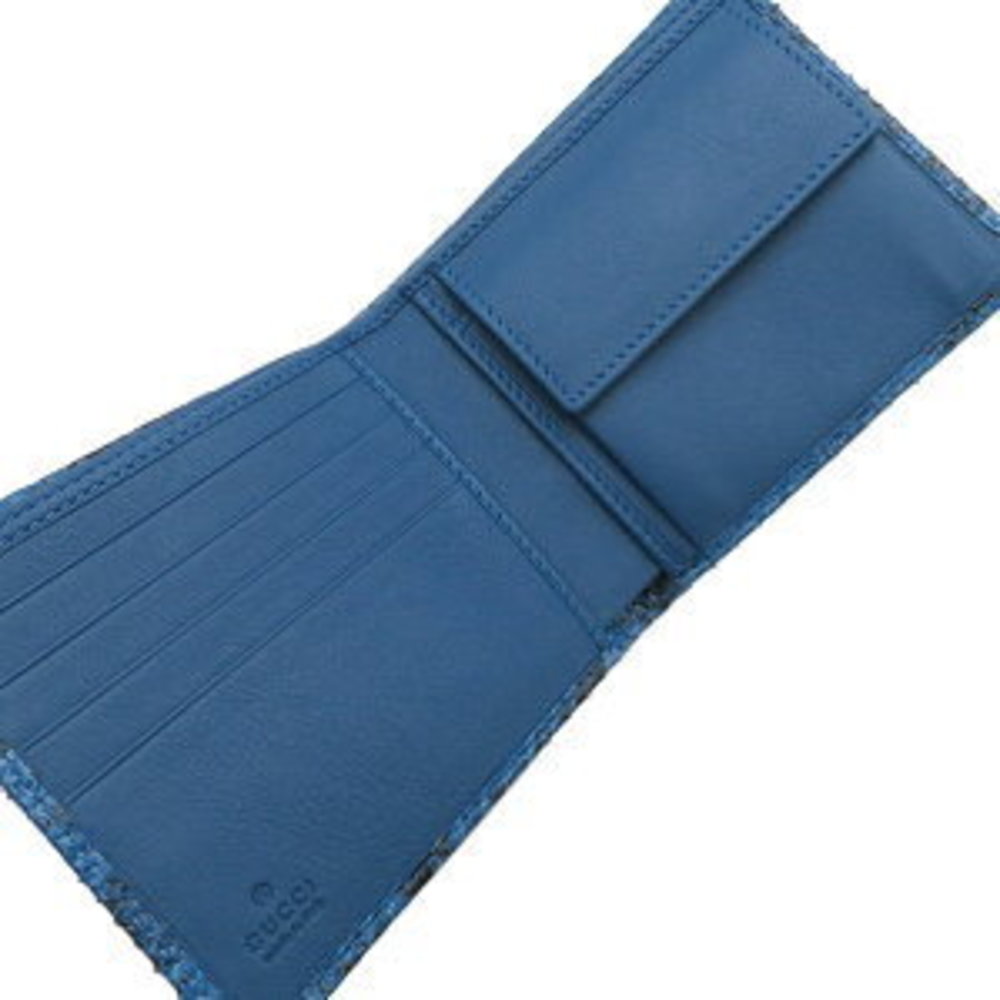 Gucci Bifold Wallet Python Leather Dark Blue Snake - image 7